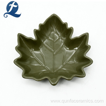 Custom Maple Leaf Ceramic Leaves Plate